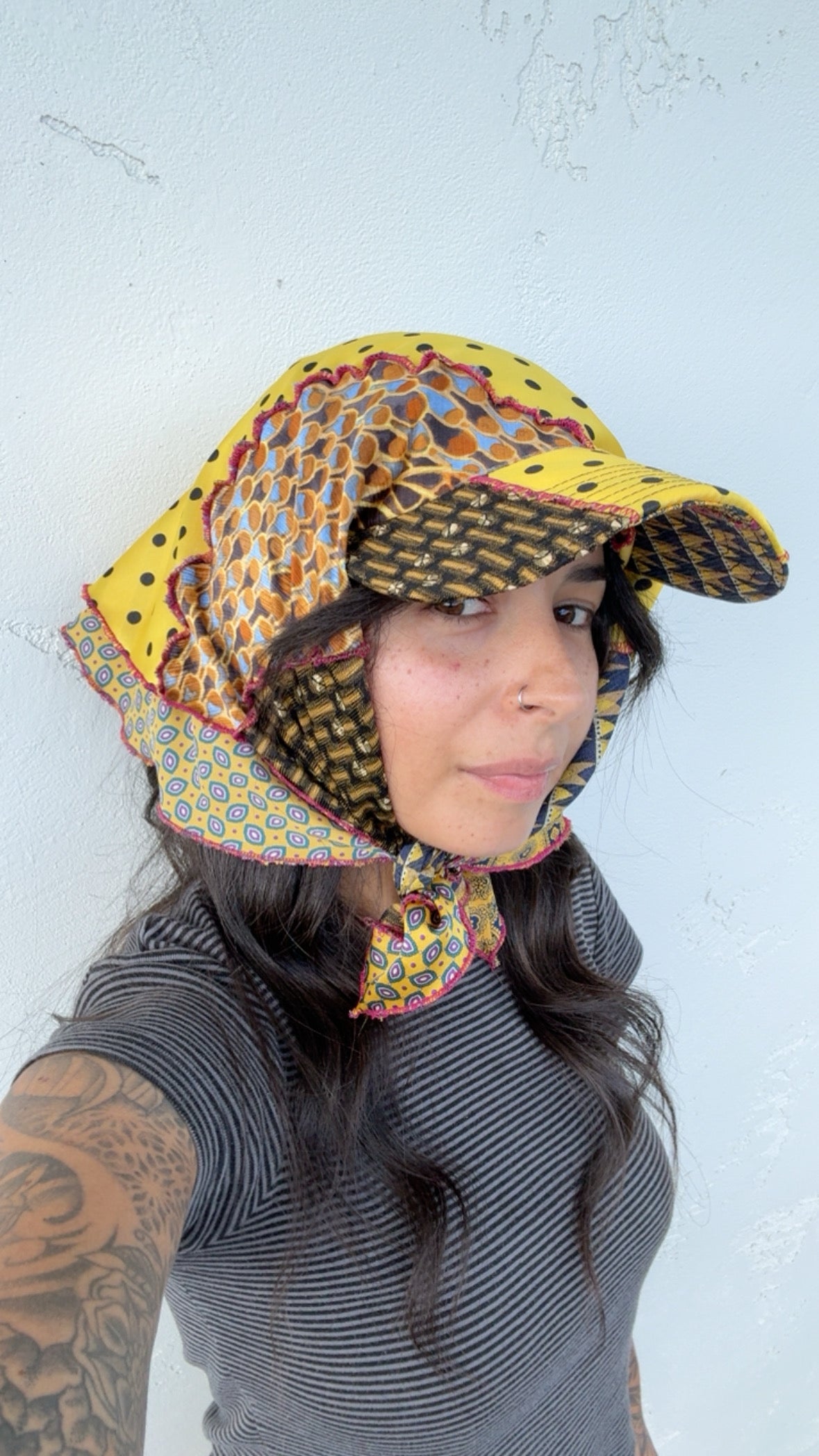 UPCYCLED TIE BANDANA HAT FOR CLAUDIA