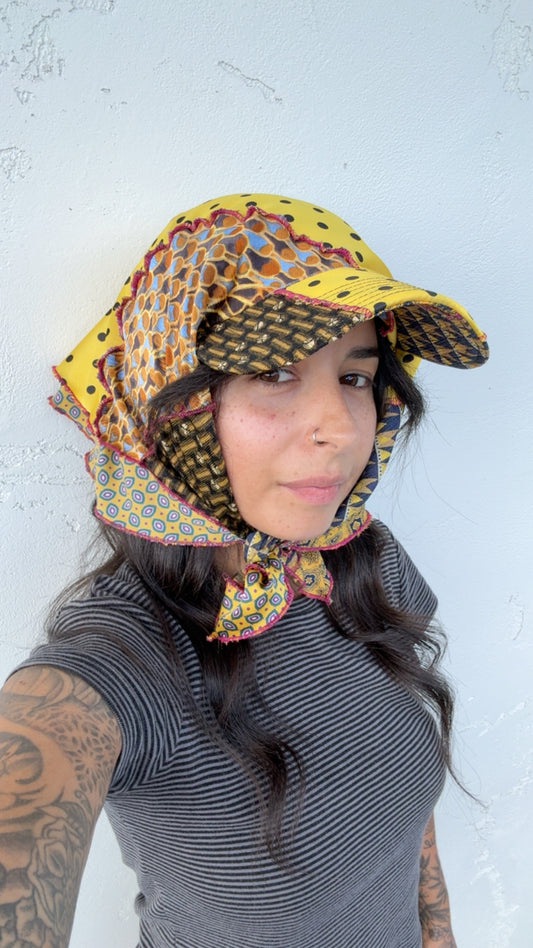 UPCYCLED TIE BANDANA HAT FOR CLAUDIA
