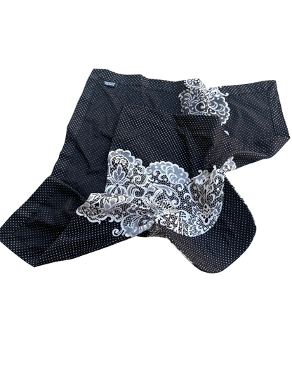 POLKA DOT + LACE BANDANA HAT