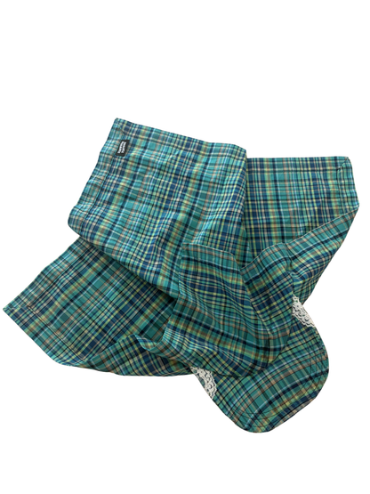 PLAID + LACE BANDANA HAT - 29"