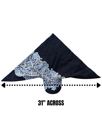 POLKA DOT + LACE BANDANA HAT