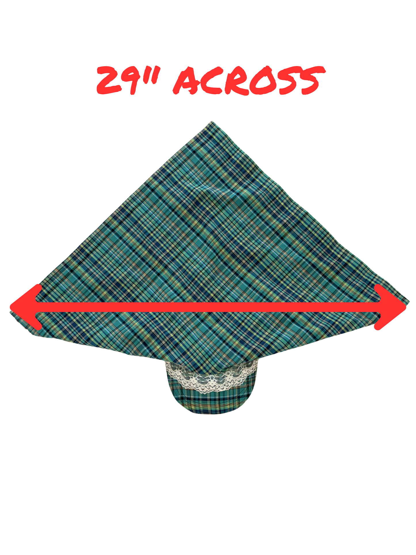 PLAID + LACE BANDANA HAT - 29"